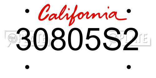 30805S2 California License Plate