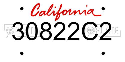 30822C2 California License Plate