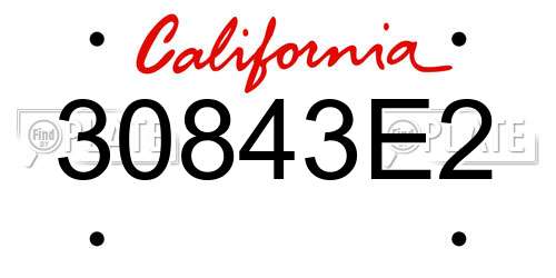 30843E2 California License Plate