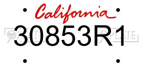 30853R1 California License Plate