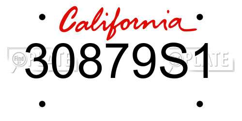 30879S1 California License Plate
