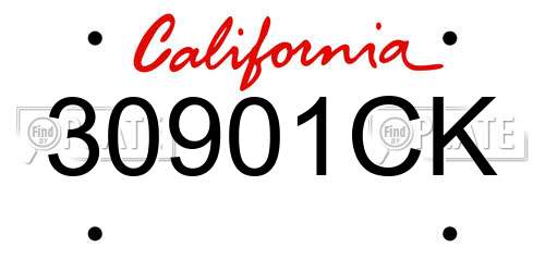 30901CK California License Plate