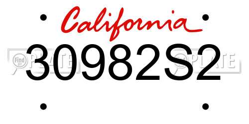 30982S2 California License Plate