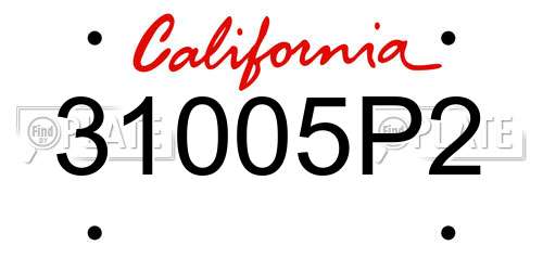 31005P2 California License Plate