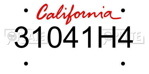31041H4 California License Plate