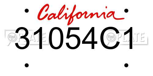 31054C1 California License Plate