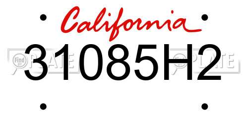 31085H2 California License Plate