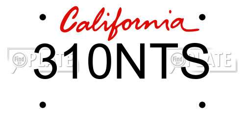 310NTS California License Plate