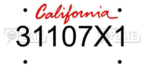31107X1 California License Plate