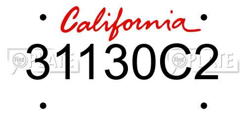 31130C2 California License Plate