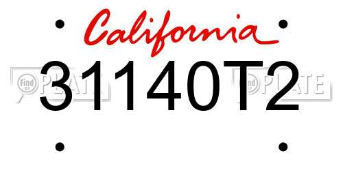 31140T2 California License Plate