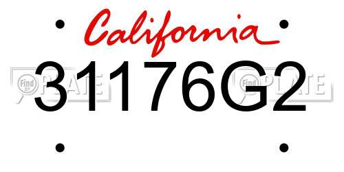 31176G2 California License Plate