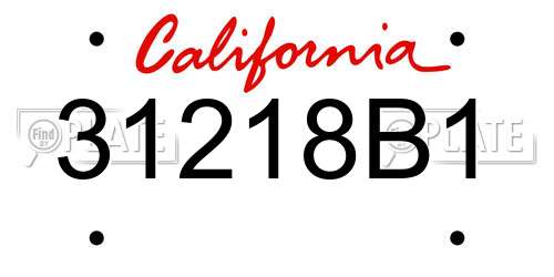 31218B1 California License Plate