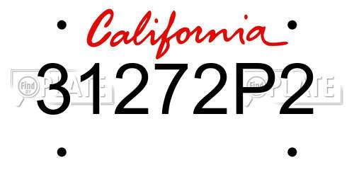 31272P2 California License Plate