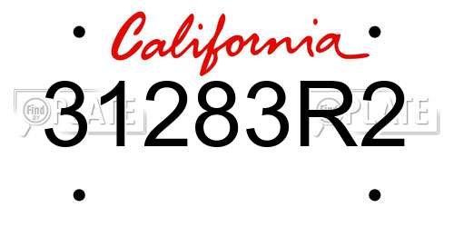 31283R2 California License Plate