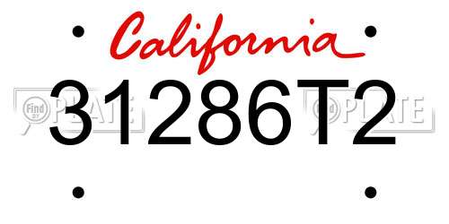 31286T2 California License Plate