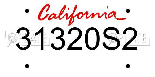 31320S2 California License Plate
