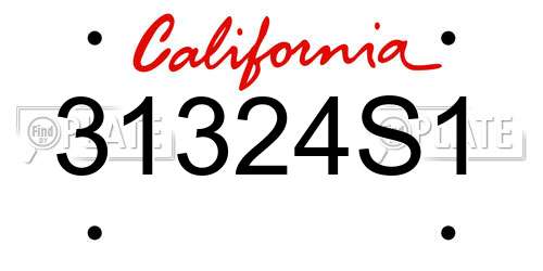 31324S1 California License Plate