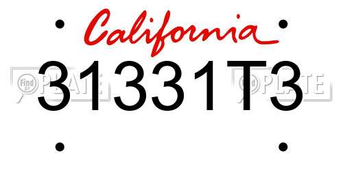 31331T3 California License Plate