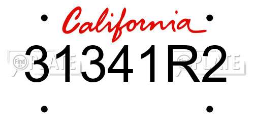 31341R2 California License Plate