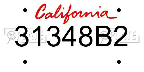 31348B2 California License Plate