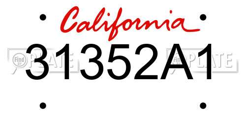 31352A1 California License Plate