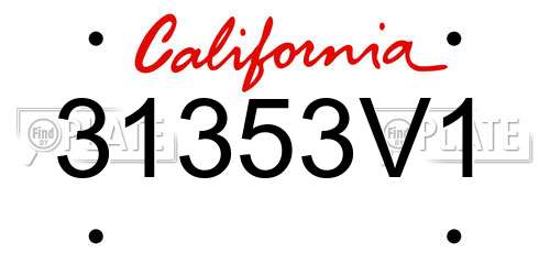 31353V1 California License Plate