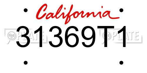 31369T1 California License Plate