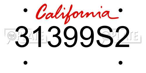 31399S2 California License Plate