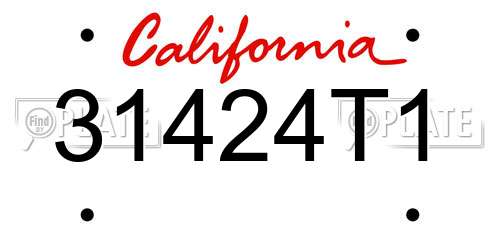 31424T1 California License Plate