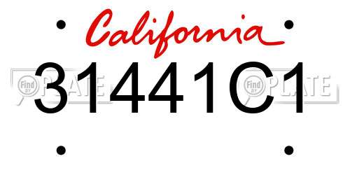 31441C1 California License Plate
