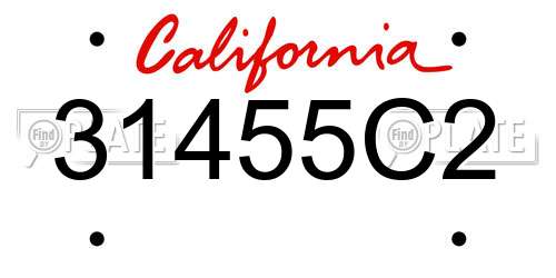 31455C2 California License Plate