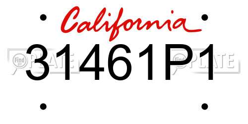 31461P1 California License Plate