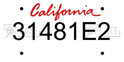 31481E2 California License Plate