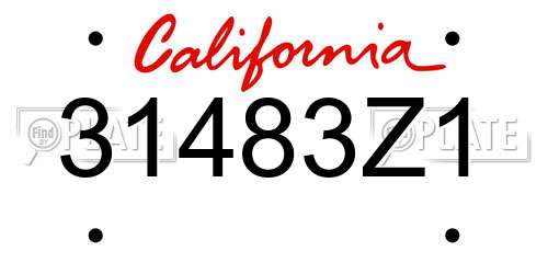 31483Z1 California License Plate