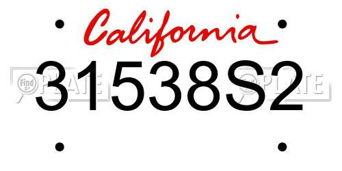 31538S2 California License Plate