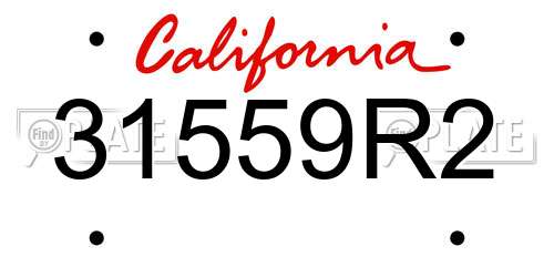 31559R2 California License Plate