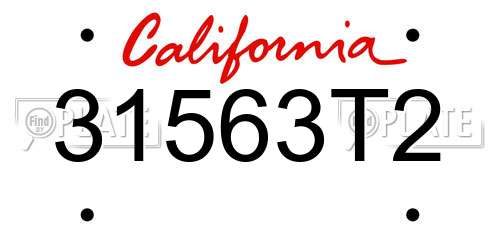 31563T2 California License Plate