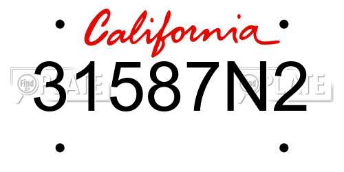 31587N2 California License Plate