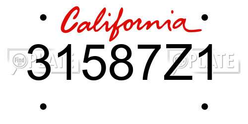 31587Z1 California License Plate