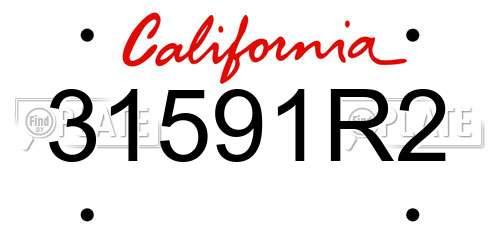 31591R2 California License Plate