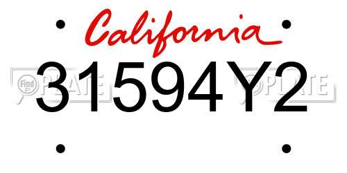 31594Y2 California License Plate
