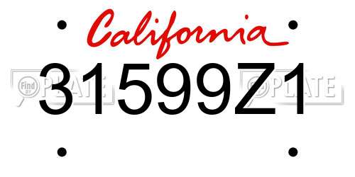 31599Z1 California License Plate
