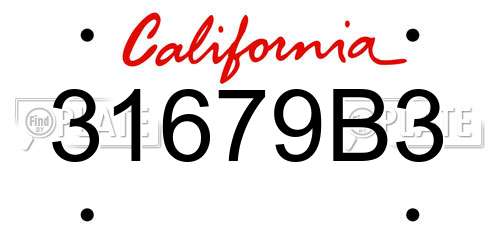 31679B3 California License Plate