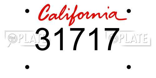 31717 California License Plate