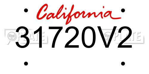 31720V2 California License Plate
