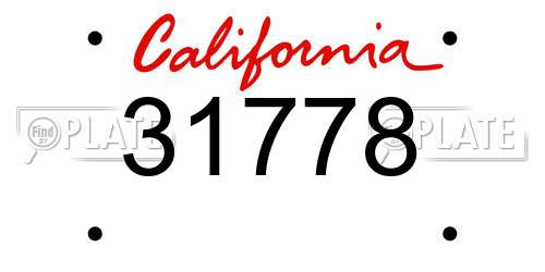 31778 California License Plate