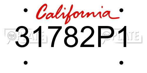 31782P1 California License Plate