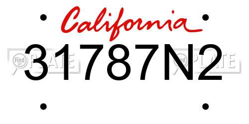 31787N2 California License Plate