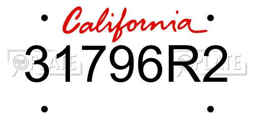 31796R2 California License Plate